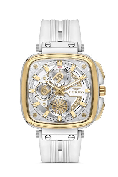 FERRO Yellow Silicone Cord Men's Wristwatch Fm11352D-D Functions Active 2 Yea...