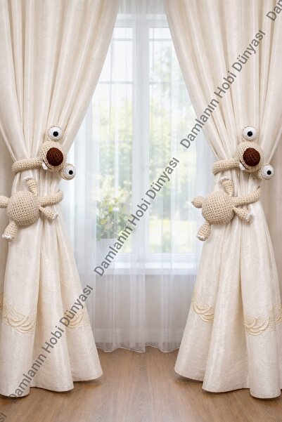 Damla Amigurumi Sid 2li perde tutucu