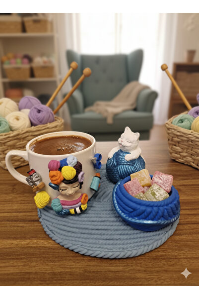 Renklerin Atölyesi Örgü sunumluk seti (mug fincanlı)