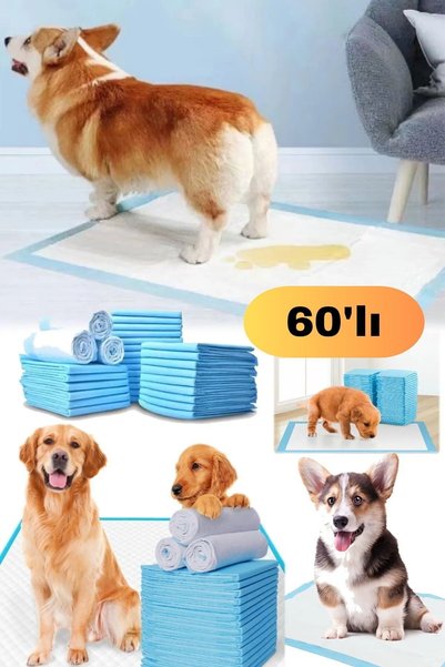 Munico 60'lı Süper Emici Su Geçirmez Tüm Cins Köpeklere Uygun Çiş Pedi Yavru Köpek Idrar Bezi 90 X 60 Cm