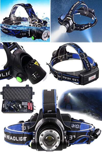 Munico Profesyonel Outdoor Kamp Gömü Madencilik Zoomlu Ön & Arka Kafa Lambası...