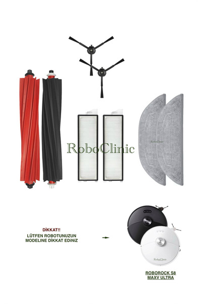 Roboclinic Perie de schimb compatibilă cu aspiratorul robot Roborock S8 MaxV ...