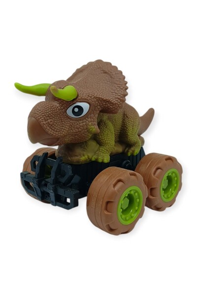 doremodam سيارات الديناصورات المتحركة 12 سم - H-20 - تريسيرابتورز - بني (ليسي...