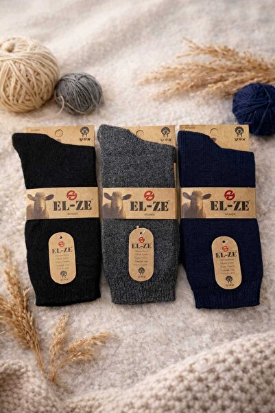 Valmira Kadın Yün Kışlık Dikişsiz Soket Çorap - 3 Çift - Karışık Renk/Desen