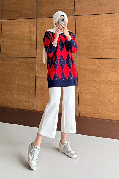 Rimel Moda Shimmer Sweater Red