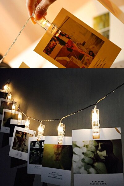 Munico Instax Mini İçin 10 Mandallı Işıklı Fotoğraf Askısı 3 Metre Gün Işığı ...