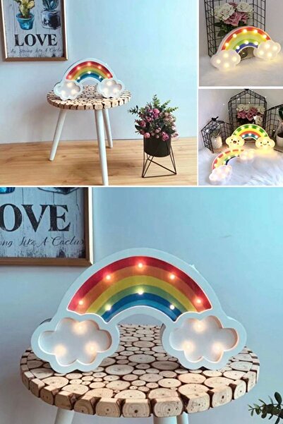 Munico Bulut Yıldız Ay LED Gece Lambası Bebek ve Çocuk Odası İçin Dekoratif G...