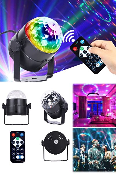 Munico Kumandalı Dj Disco Topu Sese Duyarlı Rengarenk Tavana Monte Edilebilir...