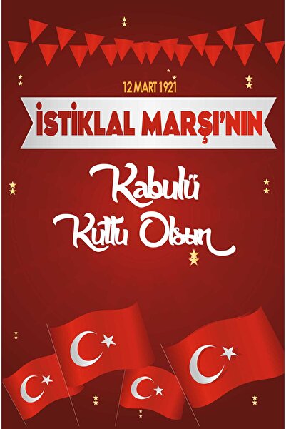 Deko Genç 12 Mart 1921 İstaklal Marşı'nın Kabulü Fotoğraf Panosu Branda 100x150