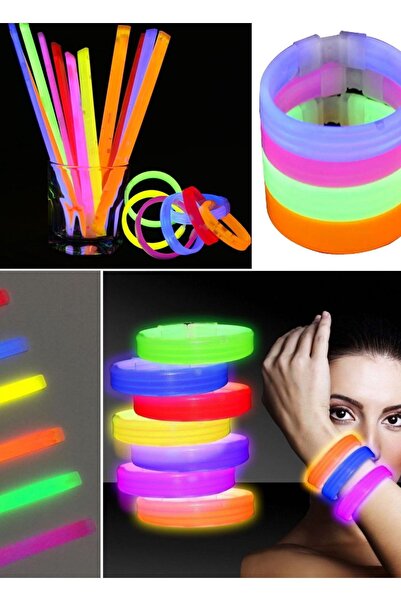 Munico 6'lı Karışık Glow Bileklik Parti Sexy Neon Fosforlu Gece Aydınlatma Ka...