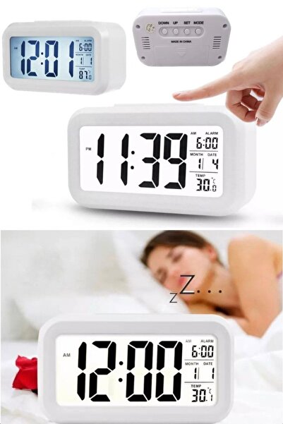 Munico Akıllı Dijital Çalar Saat Elektronik Masa Saati Yatak Odası Çalışma Od...