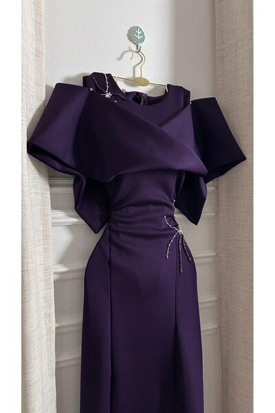 ALSAMAHA A mauve Barbie dress with elegant and sophisticated embroidery.