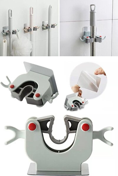 Munico 3 Adet Sap Mop Paspas Duvara Asma Aparatı Sabitleyici Pratik Tutucu Al...