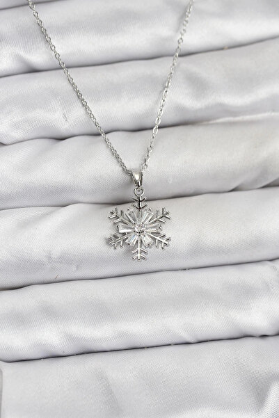 Epilons Bfs 316L Steel Chain Silver Color Snowflake Model Zircon Stone Women'...