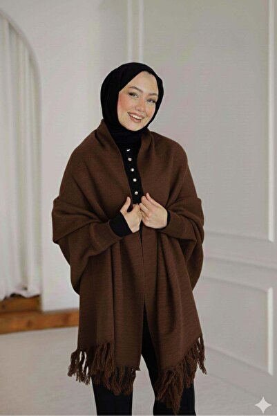 Rimel Moda Shawl Poncho Brown