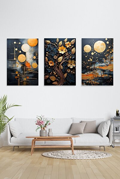 KanvasSepeti Pictură în trei piese - Stil Elite - Pictură decorativă în trei ...