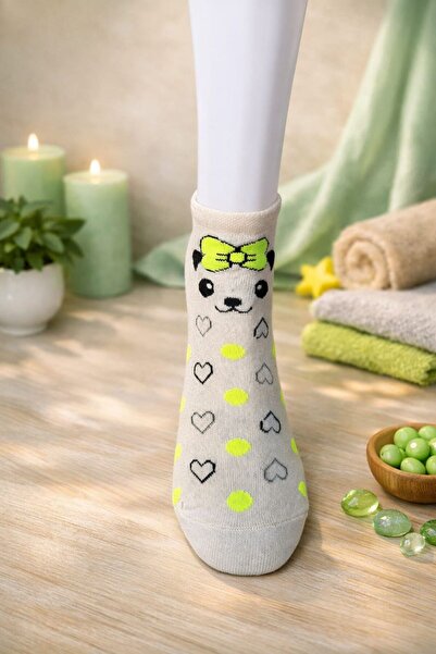 your trend socks 12 Çift Kadın Patik Çorap, Terletmeyen, Kokusuz, Pamuklu Çorap - Mevsimlik - Karışık Renk/Desen
