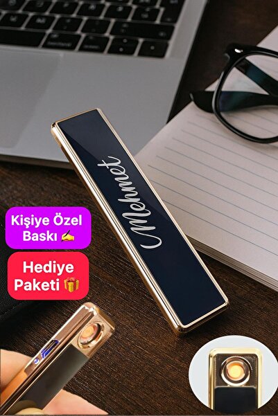 TrendÜrünlerim Kişiye Özel Baskılı Çakmak Şarjlı Usbli Dokunmatik Elektronik ...