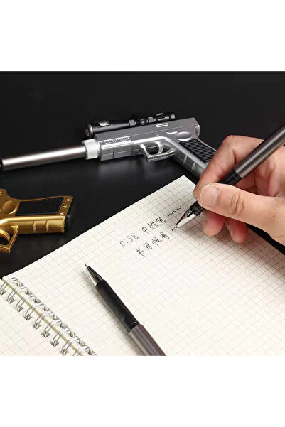 1way Black ink gun pen with LED light