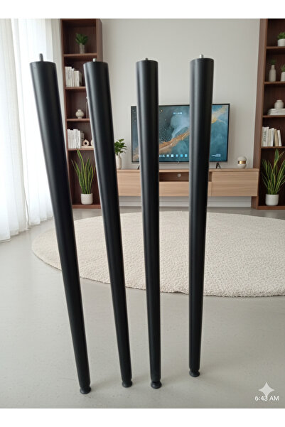 JollyJoiner Ahşap konik masa ayağı 70 cm. Metal aparatlı ayakları vidalı set