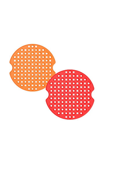 OEM Set of 2 mats for air fryer, diameter 20 cm, 8 inches, silicone, red, orange