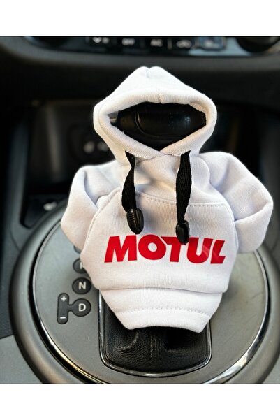 Asel MOTUL Beyaz Vites Poları Kapşonlu Sweatshirt
