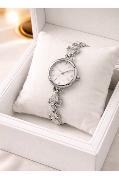 Spectrum Taşlı Çiçek Desenli Kadın Kol Saati
