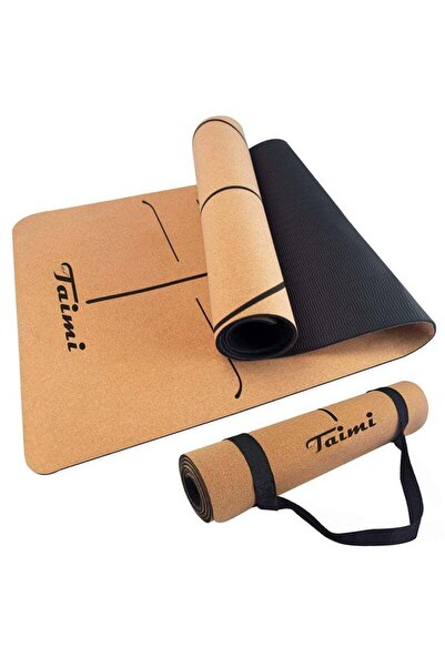 Taimi Alignment Lined Anti-Tear, Anti-Slip Yoga Mat with Carrying Bag, Yellow...