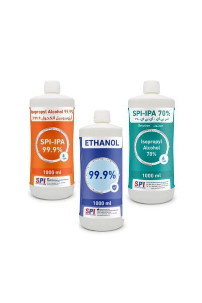 SPİ Medical Alcohol Set, Ethanol 99.9% and Isopropyl Alcohol 70% and 99.9%, 3...