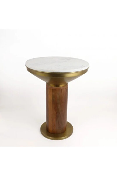 Generic Round side table with marble top and metal base