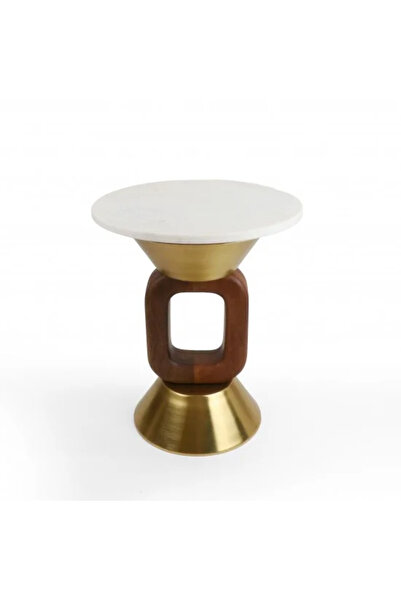 Generic Round side table with marble top and metal base