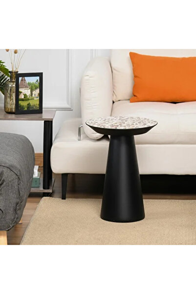 Generic Metal serving table with gypsum top, 46 cm high