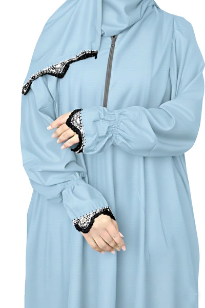 SDD Cool and heavy cotton prayer shawl with attached scarf, wide and comfortable