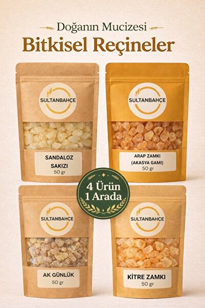 sultanbahçe Bitkisel Reçine Seti - Akgünlük Sakızı | Sandaloz Sakızı | Arap Z...