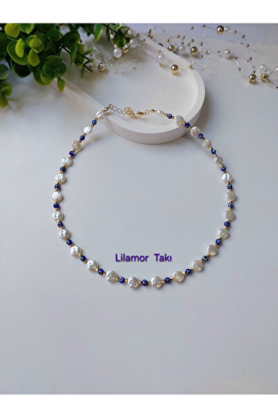 Lilamor Dorika Detailed Evil Eye Beaded Pearl Necklace