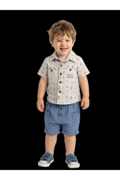 The-kid.co Safari Friends – Boys’ 2-Piece Set – Blue