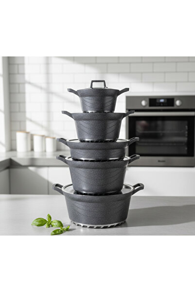 ALSAIF KITCHEN Granit Kaplama Yapışmaz Tencere ve Tava Seti – Isıyı Eşit Dağı...