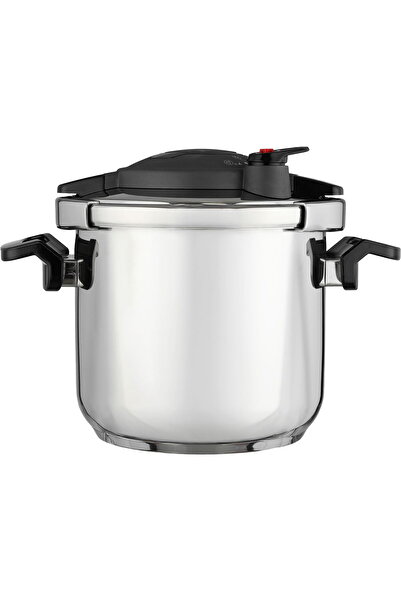 Generic Korkmaz Stainless Steel Pressure Cooker, 7 Liters - Silver Black