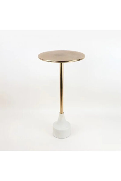 Generic Indian single serving table with metal top and natural marble base