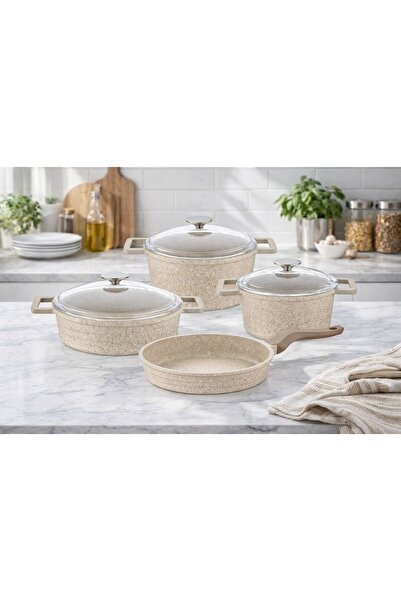 LAVONNI Elexsus 7 Parça Granit Döküm Tencere Seti