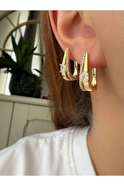 ToffyStore Vip Design Stone Stuffed Drop Earrings