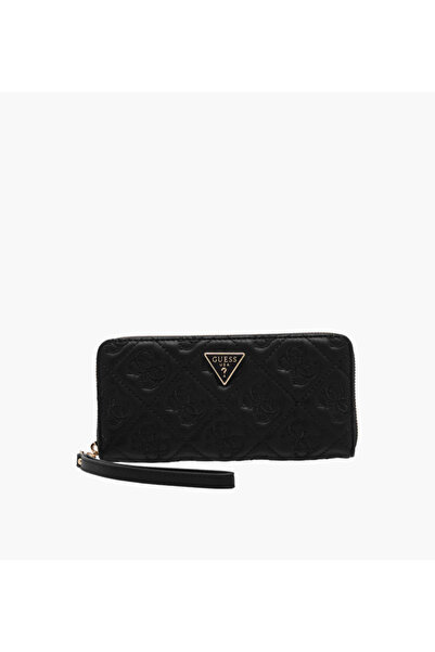 Guess ADELASIA SLG Monogram Embroidered Zip Around Wallet