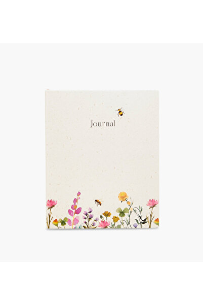 Lifestyle مفكرة بغلاف مقوى مزخرفة بنقوش زهرية - 80 صفحة