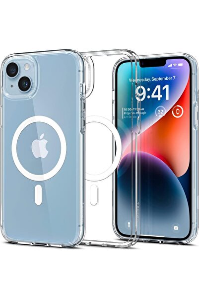 Spigen Ultra Hybrid MagFit Cover Compatible with iPhone 14 – Clear White
