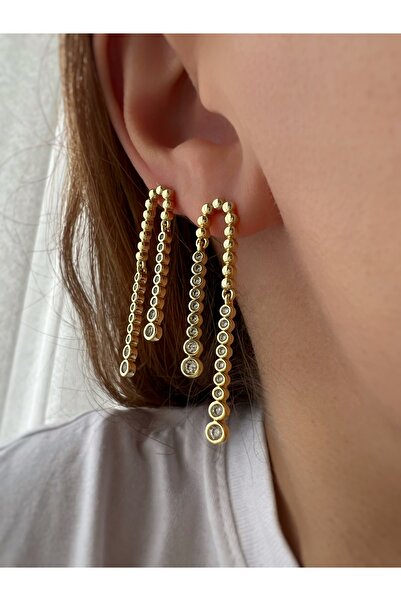 ToffyStore Vip Sallantili Asymmetric Design Earrings-Pp
