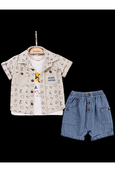 The-kid.co Safari Friends – Boys’ 3-Piece Set – Blue