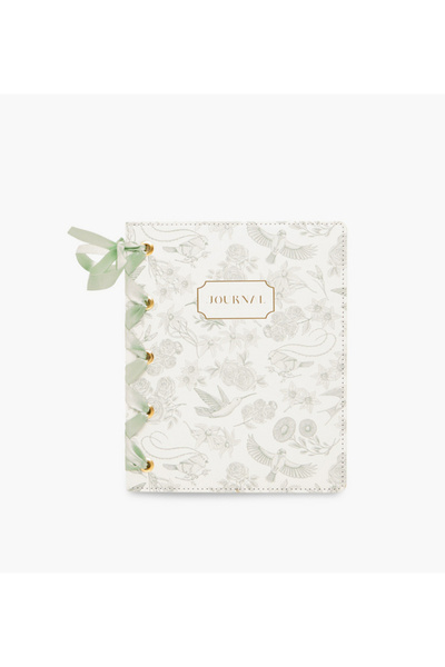 Lifestyle Bird Print Hardcover Journal with Ribbon Binding - 80 Pages