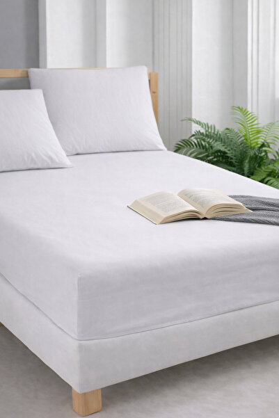 Asilex Home Collection Λευκό Σετ Ελαστικών Σεντονιών με Μαξιλάρια, Ύφασμα Akf...