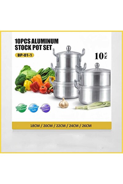 BabelHome Aluminum cookware set, 5 pots and 5 lids