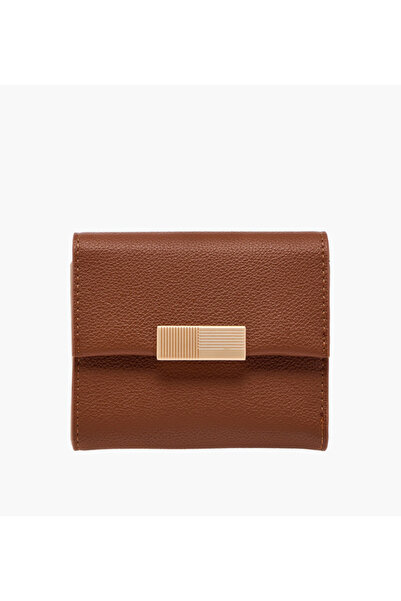 LIFESTYLES Sasha Textured Tri-Fold Wallet with Button Closure